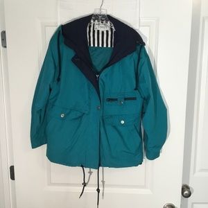 Mulberry Street Ladies Windbreaker Green/ Blue Size S